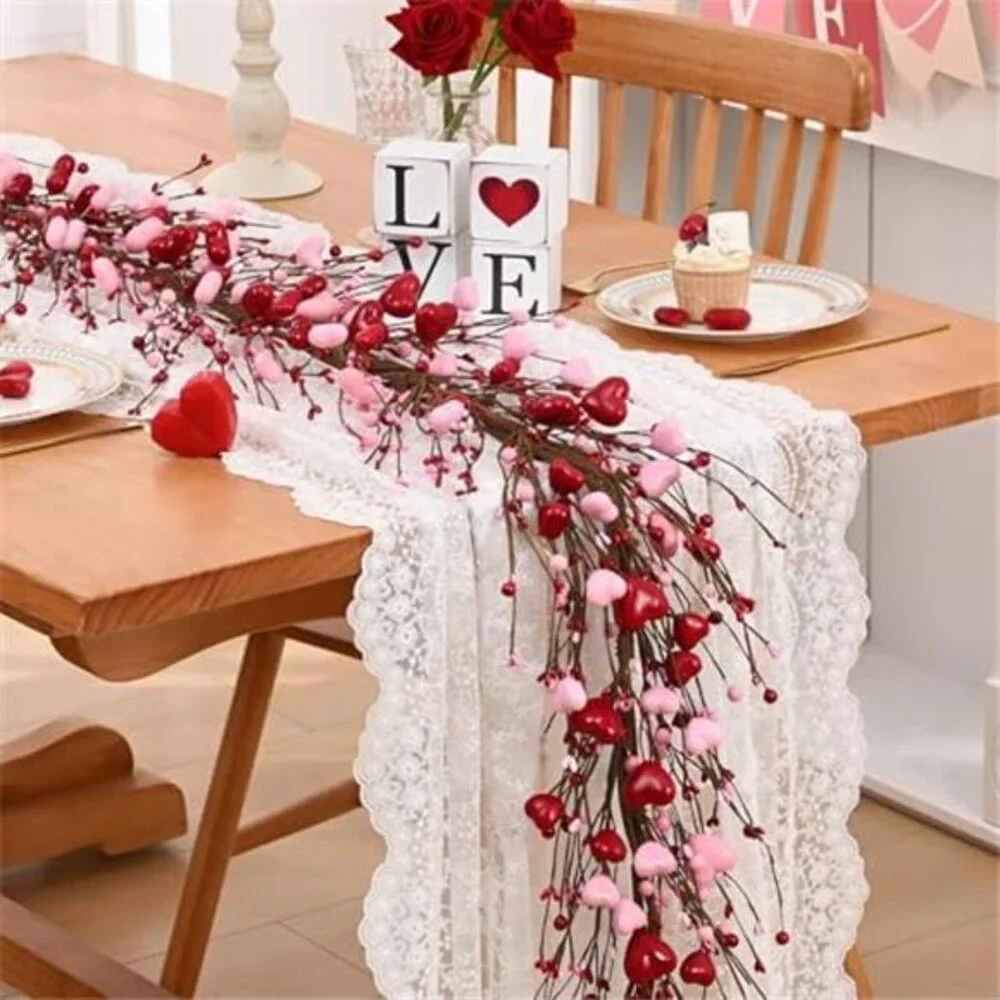 Valentine's Day Decor, 6 Ft Valentine's Day Garland for Mantel, Valentines Day